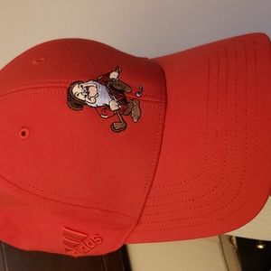 Adidas Red grumpy golf hat